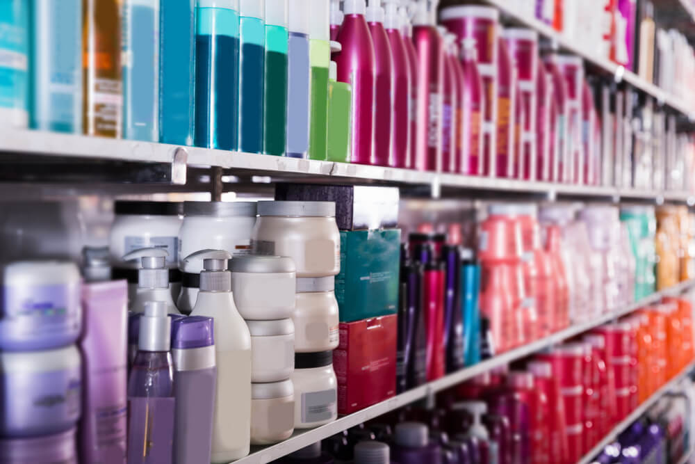 Beauty products on a shelf to show the future of retail.